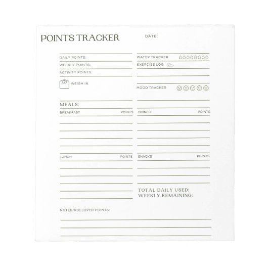 Punktspur Notepad Notizblock (Vorderseite)
