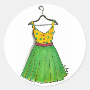 Punkttrock Vintage Retro-Kleidung Prom Party-Kleid Runder Aufkleber