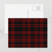 Punky Blood Red Kariert Postkarte (Vorne/Hinten)