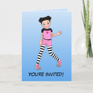Punky Girl Anime Geburtstagsparty Einladung