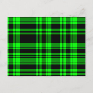 Punky Neon Green Kariert Postkarte
