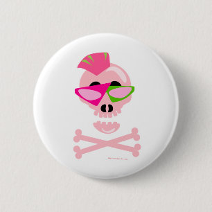 Punky-neue Wellen-Schädel Button