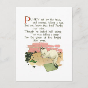 Punky saß an der Falle Postkarte