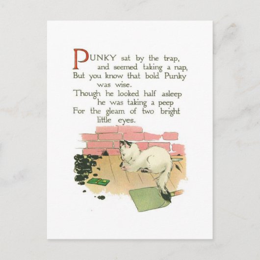 Punky saß an der Falle Postkarte (Vorderseite)