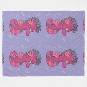 Punky Seahorse | Süßes rosa Seepferdchen Fleecedecke (Vorderseite (Horizontal))