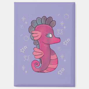 Punky Seahorse   Süßes rosa Seepferdchen Magnet