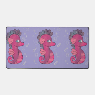Punky Seahorse   Süßes rosa Seepferdchen Schreibtischunterlage