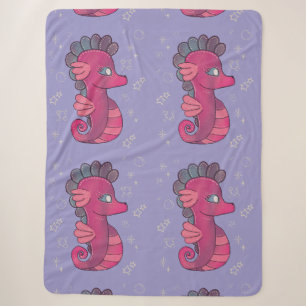 Punky Seahorse Süßes rosa Seepferdchen Sherpadecke