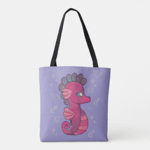 Punky Seahorse   Süßes rosa Seepferdchen Tasche