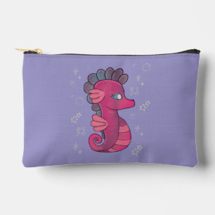 Punky Seahorse Süßes rosa Seepferdchen Zubehörtasche