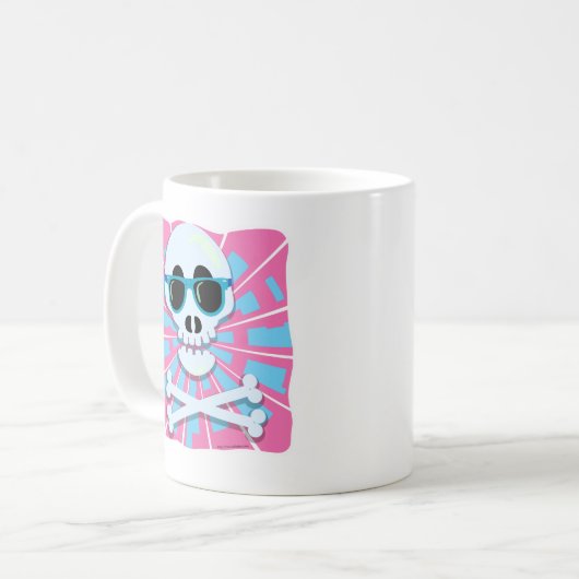 Punky Skull Aighties Shades Retro Vibes Kaffeetasse (Vorderseite Links)