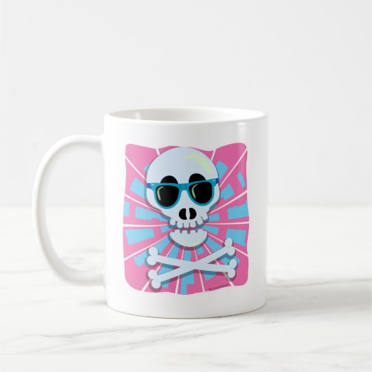 Punky Skull Aighties Shades Retro Vibes Kaffeetasse (Links)