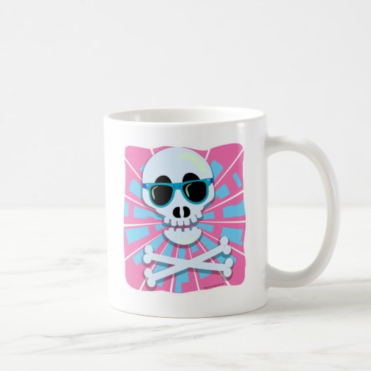 Punky Skull Aighties Shades Retro Vibes Kaffeetasse (Rechts)