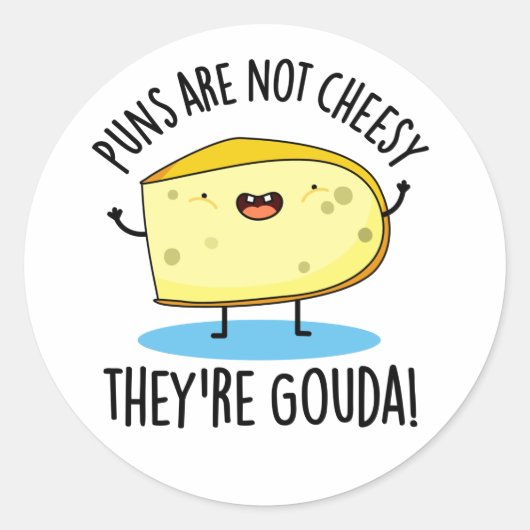 Punnen sind nicht käsisch, die Gouda Funny Cheese Runder Aufkleber (Vorderseite)