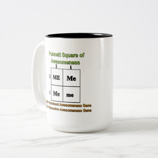 Punnett Square of Awesomness Zwei-Tone-Kaffee-Tass Zweifarbige Tasse (Vorderseite Links)