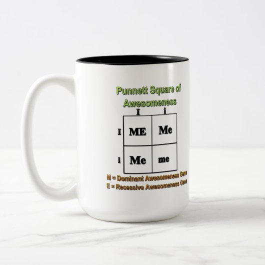 Punnett Square of Awesomness Zwei-Tone-Kaffee-Tass Zweifarbige Tasse (Links)