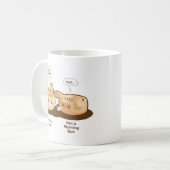 Punny Brötchen: Niedliches Morgen-Häschen Kaffeetasse (Vorderseite Links)