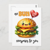 Punny Cheeseburger Valentine Postkarte (Vorne/Hinten)