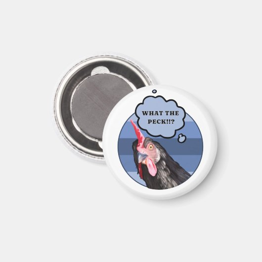 Punny Chicken Face | Was zum Peck?! Magnet (Vorderseite/Rückseite)