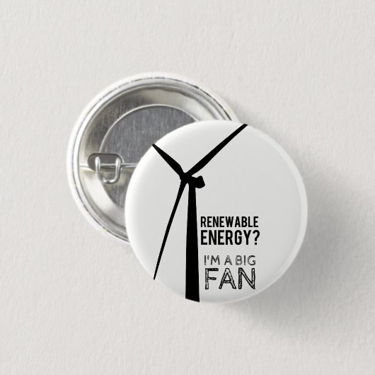 Punny Energien-Windmühlen-Knopf Button (Vorne & Hinten)