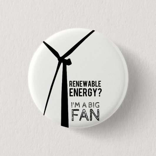 Punny Energien-Windmühlen-Knopf Button (Vorderseite)