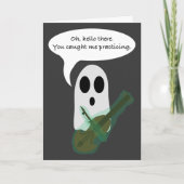 Punny Halloween Ghost Karte (Vorderseite)