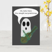 Punny Halloween Ghost Karte (Gelbe Blume)