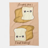 Punny I loaf dich, Kawaii Brot Geschirrtuch (Vertikal)