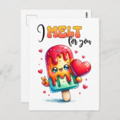 Punny ich melt für Sie Valentine Postkarte (Vorne/Hinten)