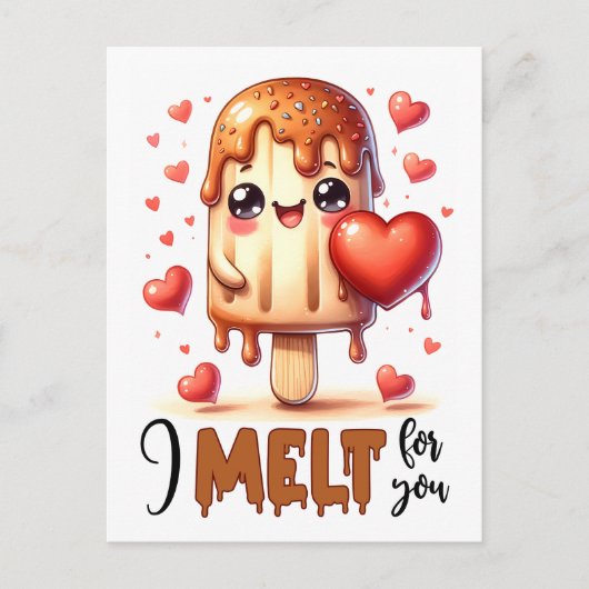 Punny ich melt für Sie Valentine Postkarte (Vorderseite)