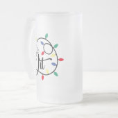 Punny Lasse Lit | Weihnachtsbeleuchtung Trinkpuppe Mattglas Bierglas (Vorderseite Links)