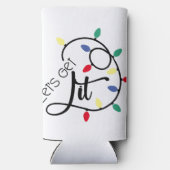 Punny Lasse Lit | Weihnachtsbeleuchtung Trinkpuppe Selters Dosenkühler (Rückseite)