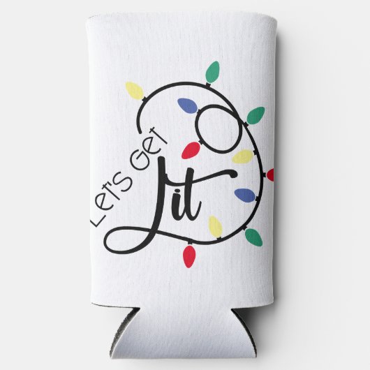 Punny Lasse Lit | Weihnachtsbeleuchtung Trinkpuppe Selters Dosenkühler (Vorderseite)