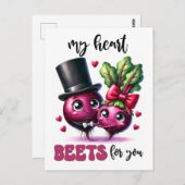 Punny mein Herz Beets für Sie Postkarte (Vorne/Hinten)