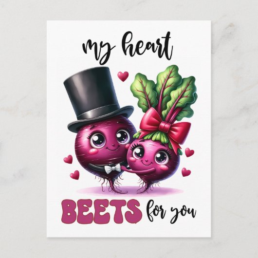Punny mein Herz Beets für Sie Postkarte (Vorderseite)