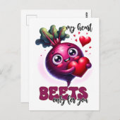 Punny mein Herz Beets nur für Sie Postkarte (Vorne/Hinten)