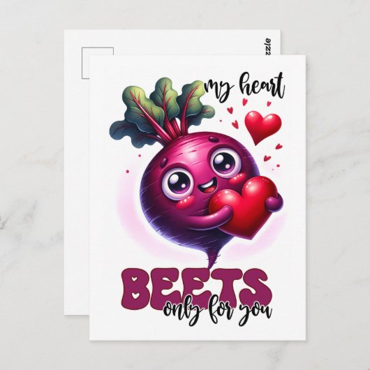Punny mein Herz Beets nur für Sie Postkarte (Vorne/Hinten)