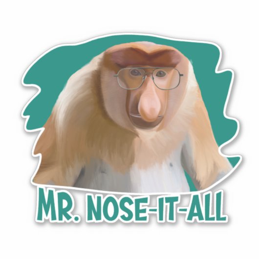 Punny Proboscis Monkey Aufkleber (Vorderseite)
