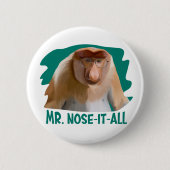 Punny Proboscis Monkey Button (Vorderseite)