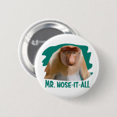 Punny Proboscis Monkey Button (Vorne & Hinten)