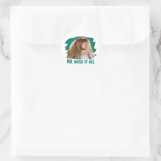 Punny Proboscis Monkey Runder Aufkleber (Tasche)