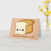 Punny Valentine I loaf dich, Kawaii Brot Karte (Gelbe Blume)