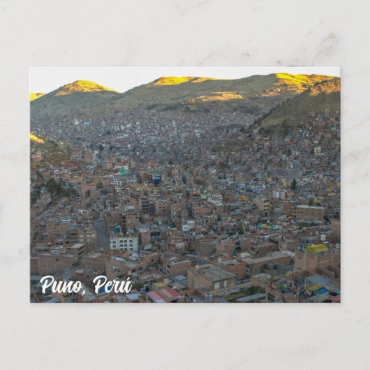 Puno, Perú, Mirador de Puma / City View Postkarte (Vorderseite)