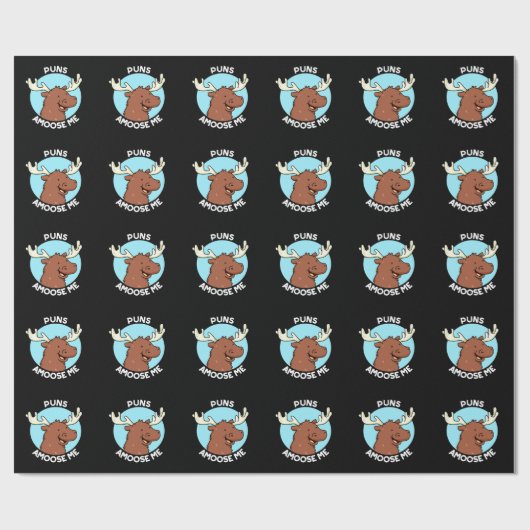 Puns Amoose Me Funny Moose Pun Dark BG Geschenkpapier (Flach)