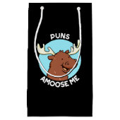 Puns Amoose Me Funny Moose Pun Dark BG Kleine Geschenktüte (Vorderseite)