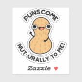 Puns Come Nut urally To Me Funny Nut Pun Aufkleber (Blatt)