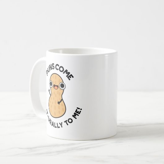 Puns Come Nut urally To Me Funny Nut Pun Kaffeetasse (Vorderseite Links)