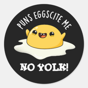 Puns Egg zitieren Me No Yolk Funny Egg Pun Dark BG Runder Aufkleber