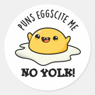 Puns Egg zitieren Me No Yolk Funny Egg Pun Runder Aufkleber