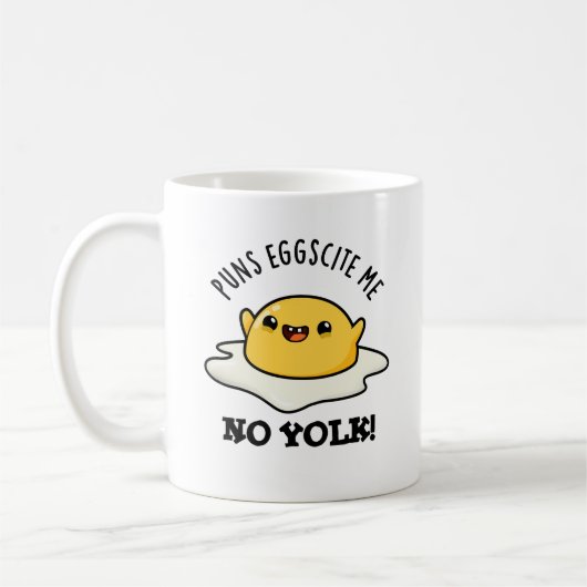 Puns Eggcite Me No Yolk Funny Egg Puff Kaffeetasse (Links)